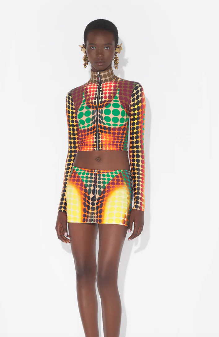 WOMEN - RE-EDITION THE BROWN DOTS MINI SKIRT - JPG