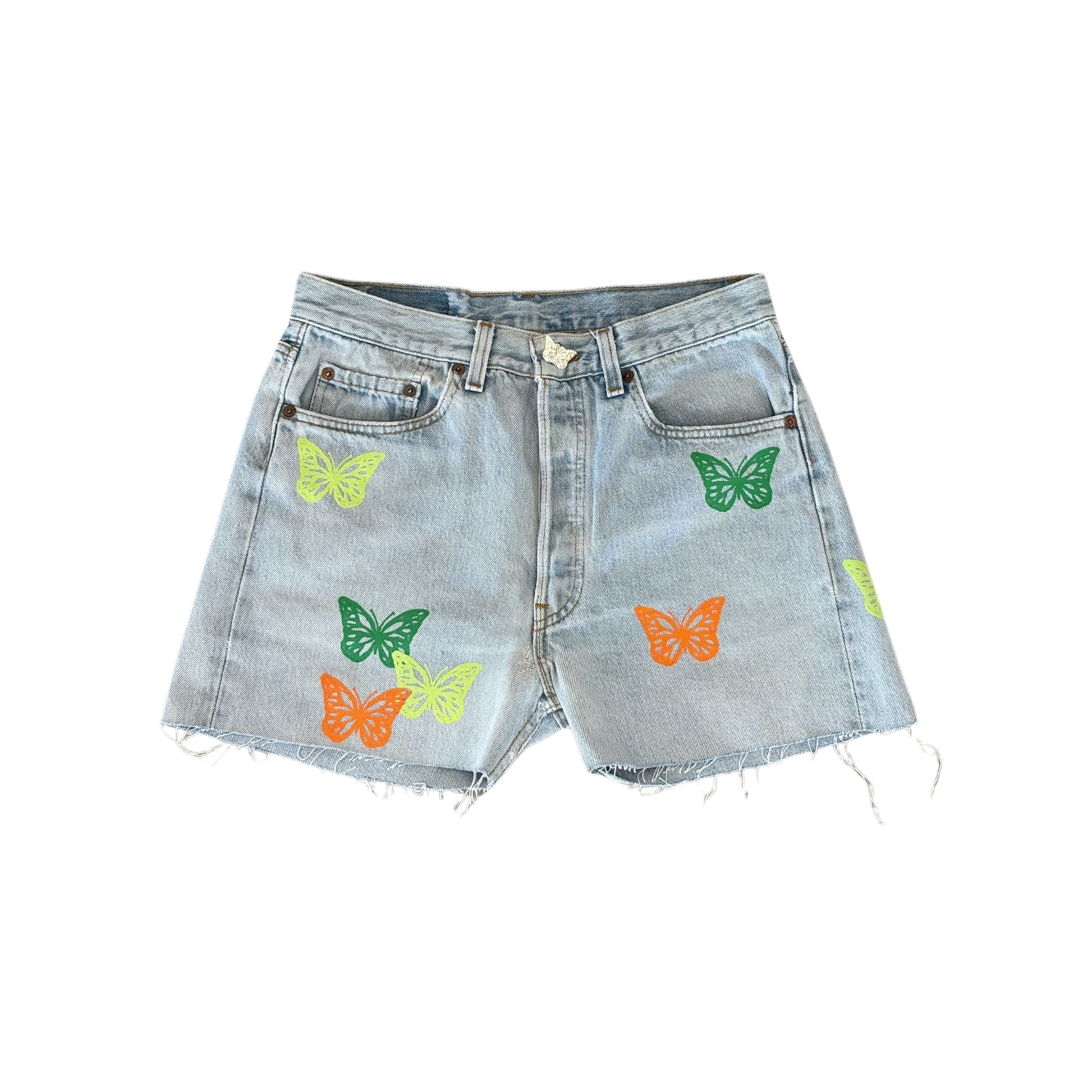 WOMEN - BUTTERFLY DENIM MINI SHORT MULTI COLORS - About Dreams