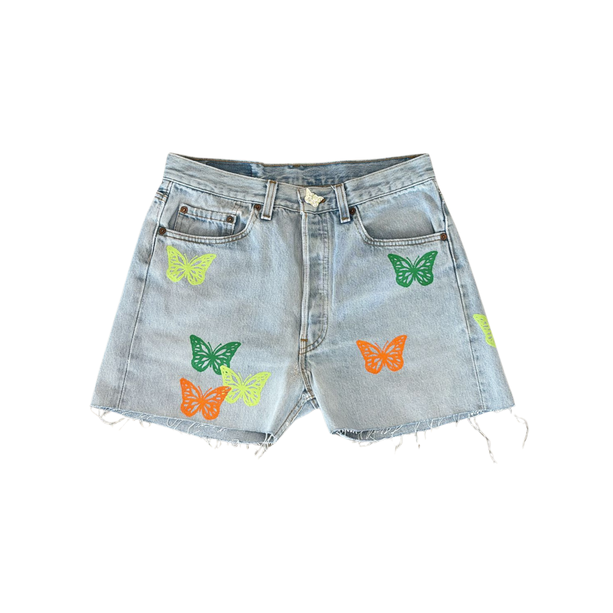 WOMEN - BUTTERFLY DENIM MINI SHORT MULTI COLORS - About Dreams
