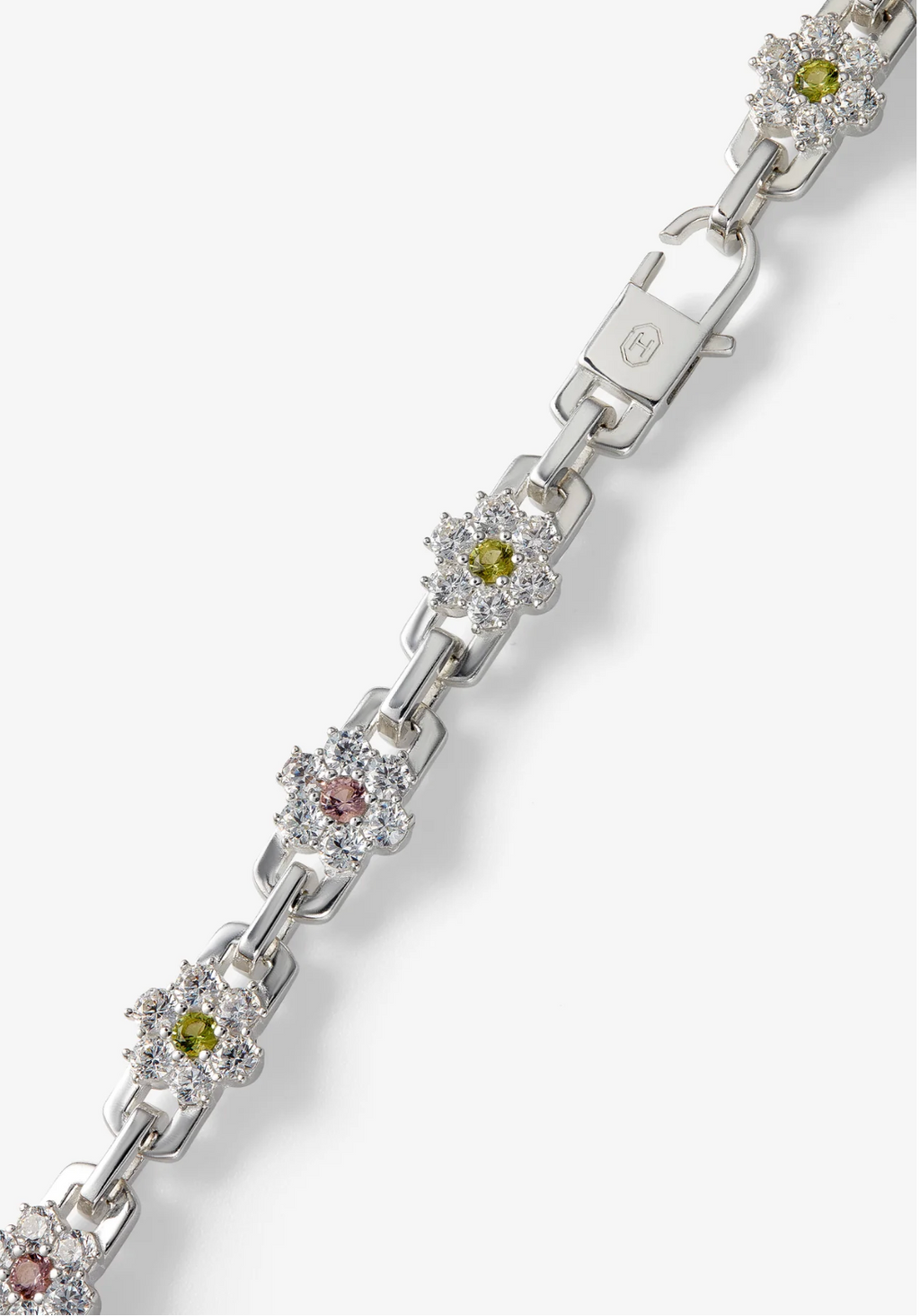 Daisy Bracelet Peridot and Morganite Green/Pink - Hatton Labs