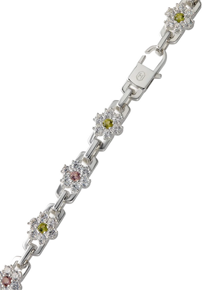 Daisy Bracelet Peridot and Morganite Green/Pink - Hatton Labs