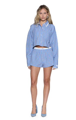 WOMEN - BOXER SHORT BLUE CHECK - Ksubi