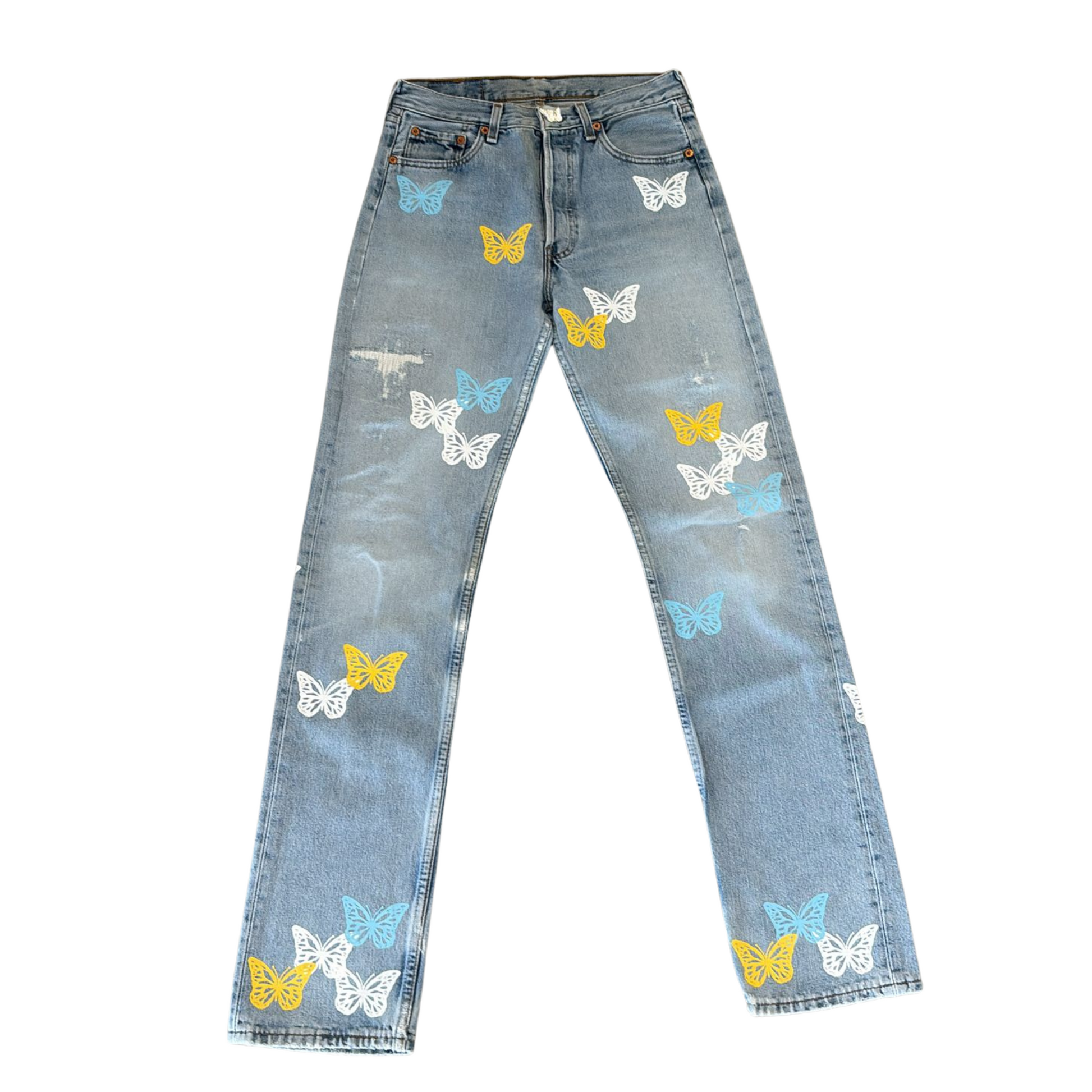 BUTTERFLY DENIM JEANS MULTI COLORS - About Dreams
