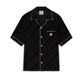 MEN - Chemise manches courtes éponge Monogram Black - Casa Blanca