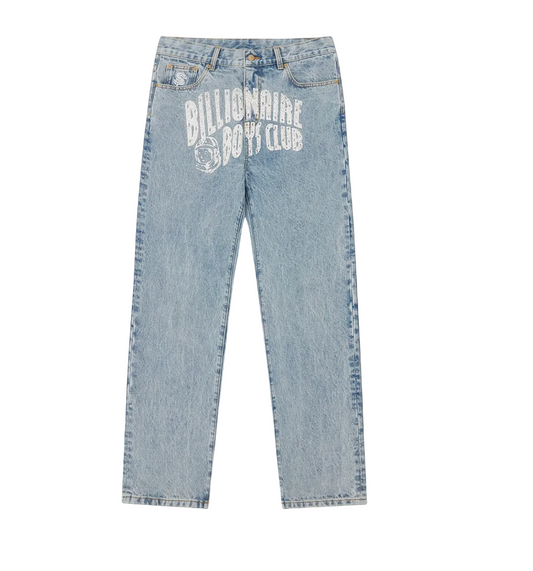 MEN - ARCH LOGO DENIM PANTS LIGHT WASH BLUE - BBC
