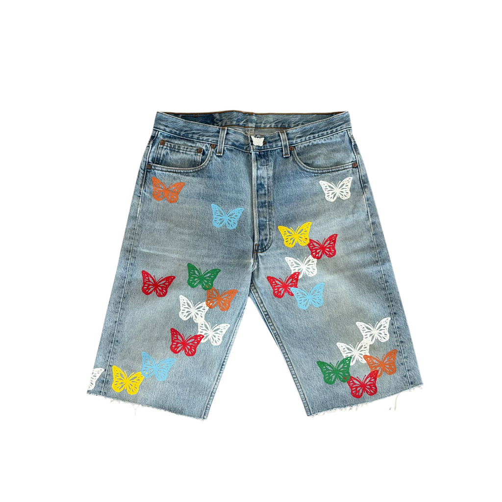 MEN - BUTTERFLY DENIM SHORT MULTI COLORS - About Dreams