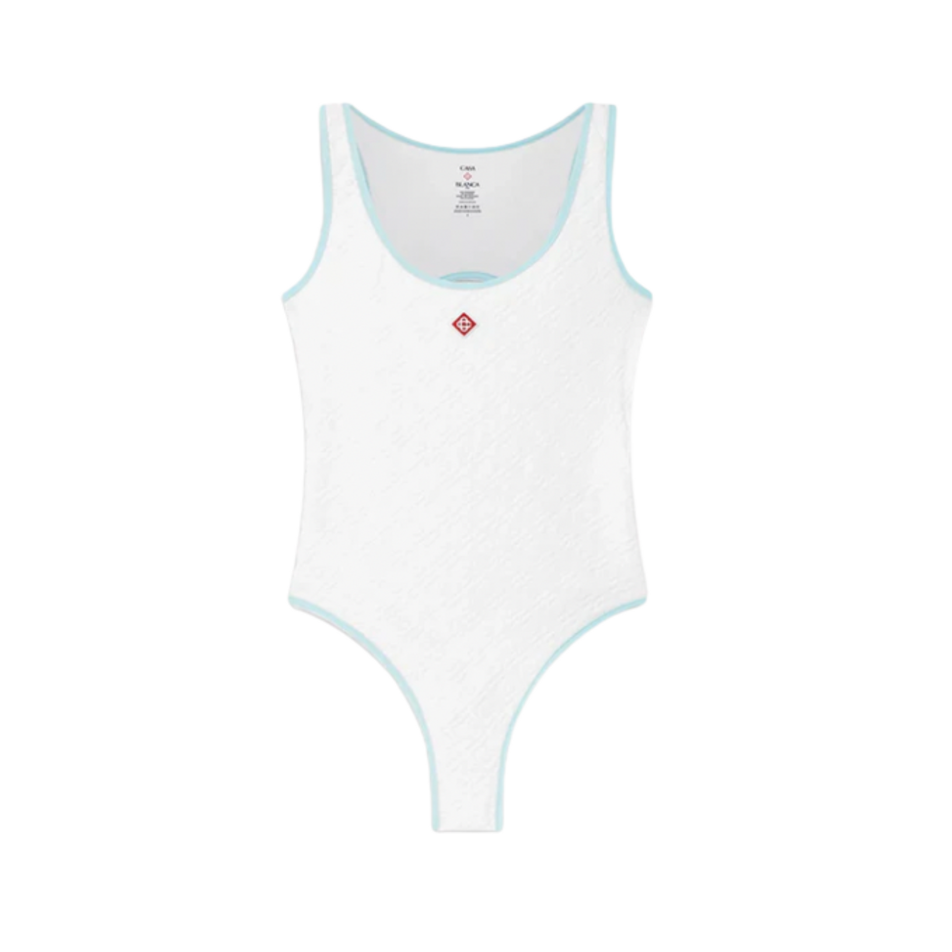WOMEN - SWIMSUIT TEXTURED MONOGRAM White/Blue - CASA BLANCA