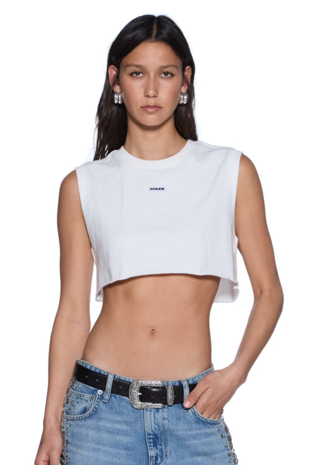 WOMEN - Labels Crop Tank White - Ksubi