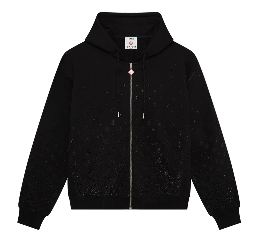 MEN - ZIP HOODIE CRYSTAL BLACK - Casa Blanca