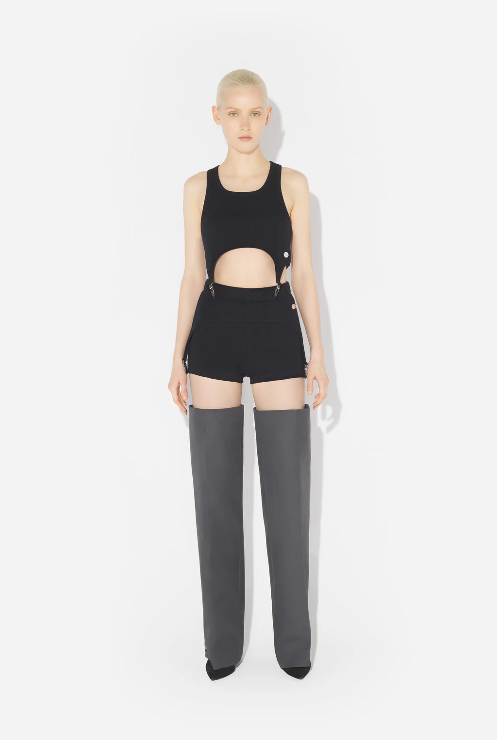 WOMEN - The Black Garter Mini-Shorts - JPG