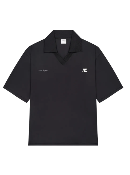 UNISEX OVERSIZED POLO BLACK - Courrèges