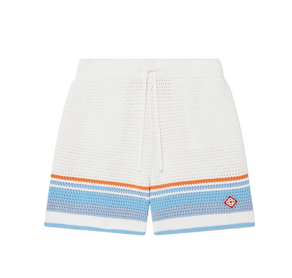 MEN - CROCHET SHORT COTTON bleu/orange