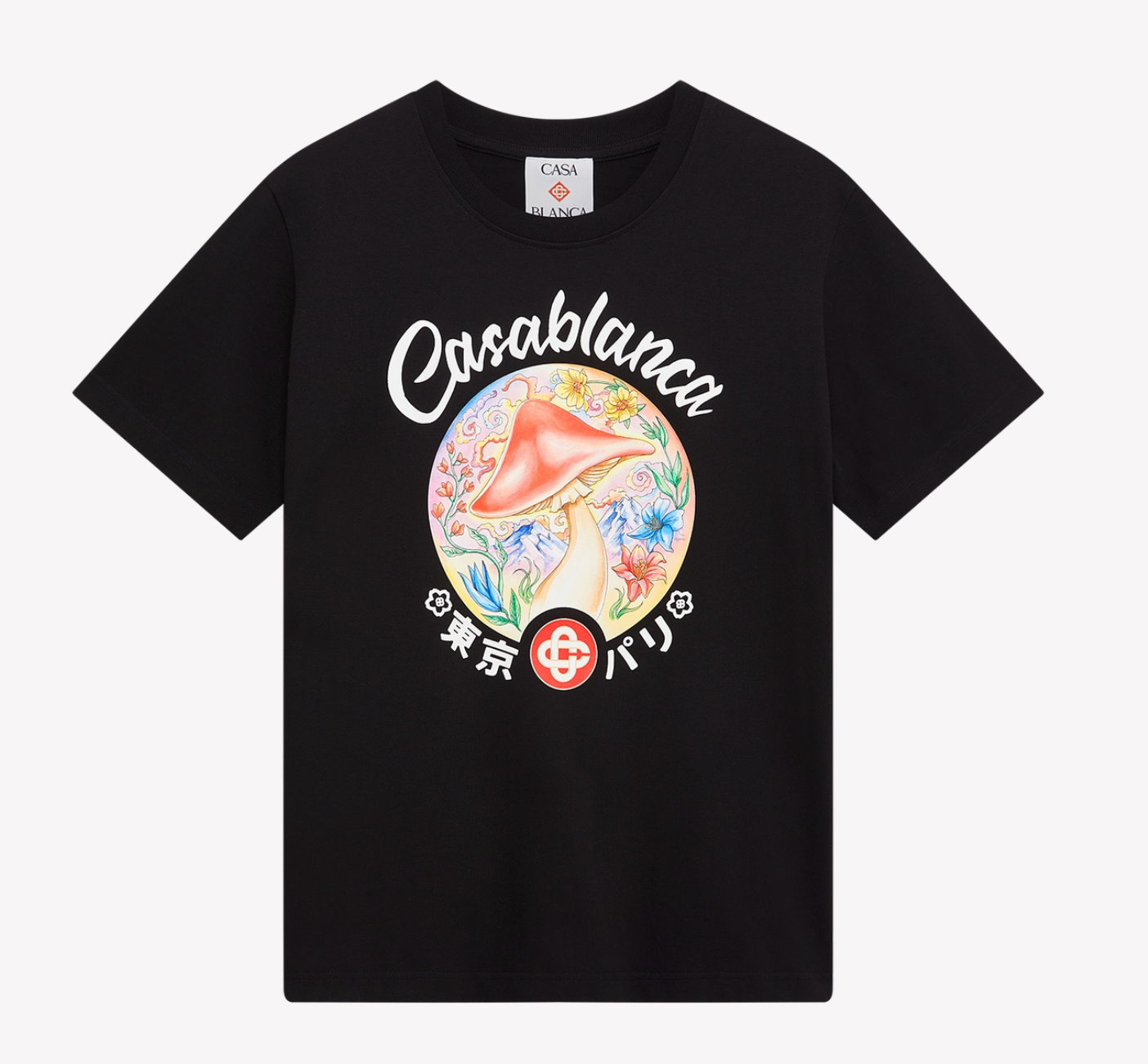 MEN - MUSHROOM EMBLEM T-SHIRT black - Casa Blanca