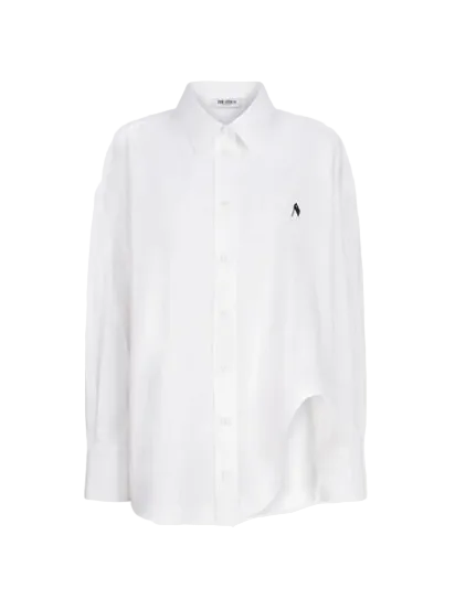 WOMEN - DIANA WHITE AND NAVY BLUE SHIRT - The Attico