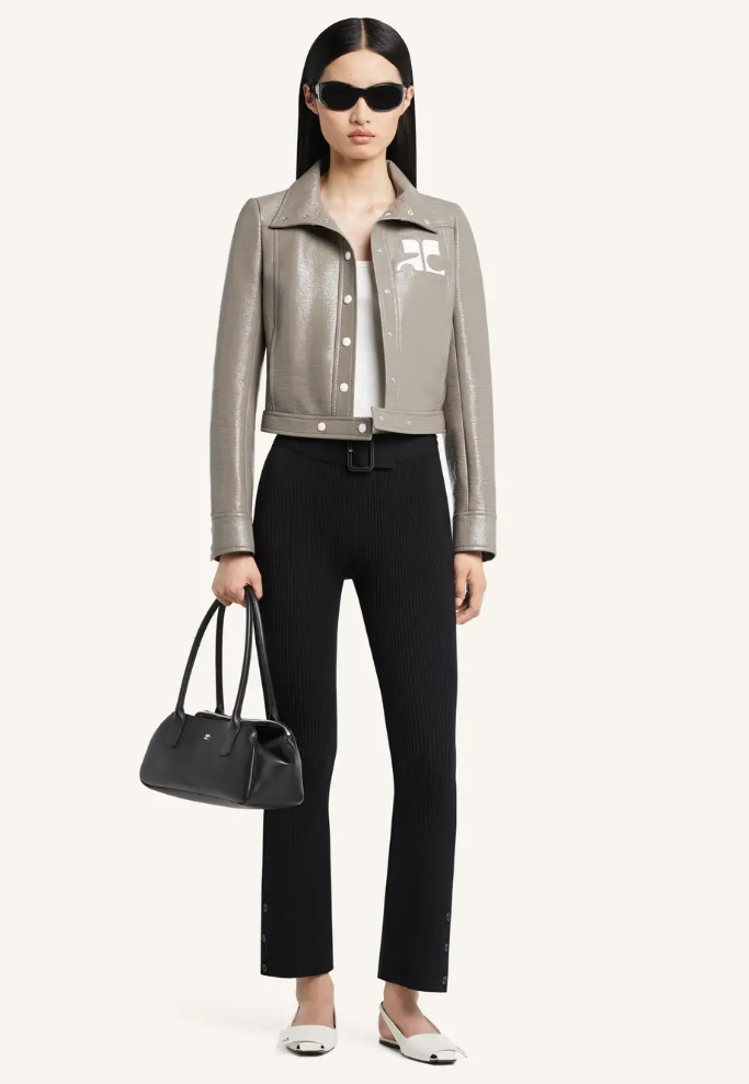 WOMEN - REEDITION VINYL JACKET MOCHA CLAIR - Courrèges