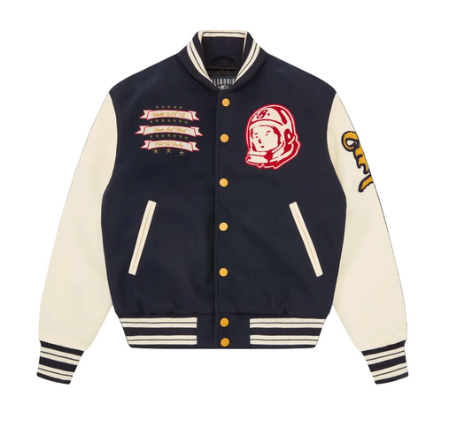 MEN - FANFARE SCRIPT VARSITY JACKET NAVY/CREAM - BBC