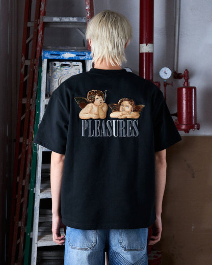 MEN - T-SHIRT DYNAMIQUE SHORT SLEEVE CREWNECK BLACK - Pleasures