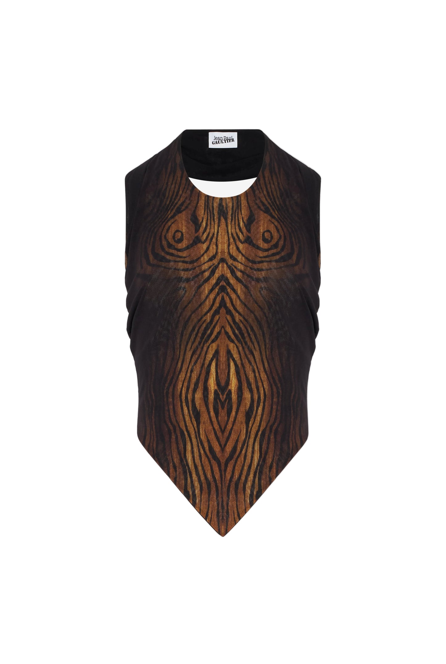 MESH SCARF TOP PRINTED WOOD - JPG