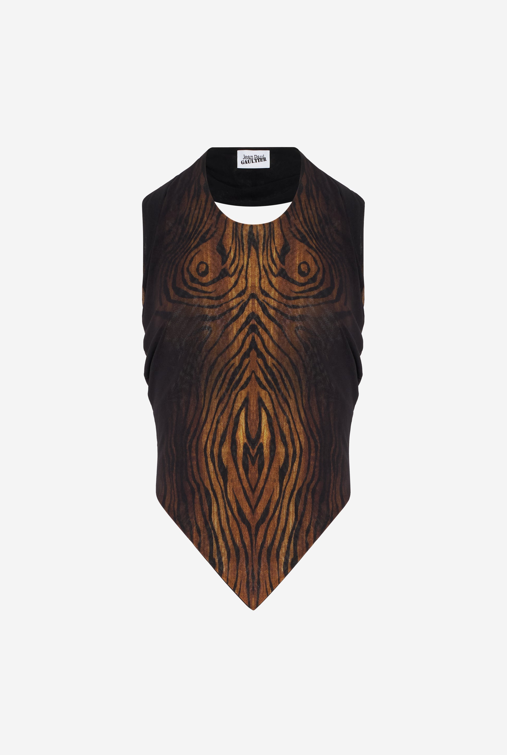 MESH SCARF TOP PRINTED WOOD - JPG