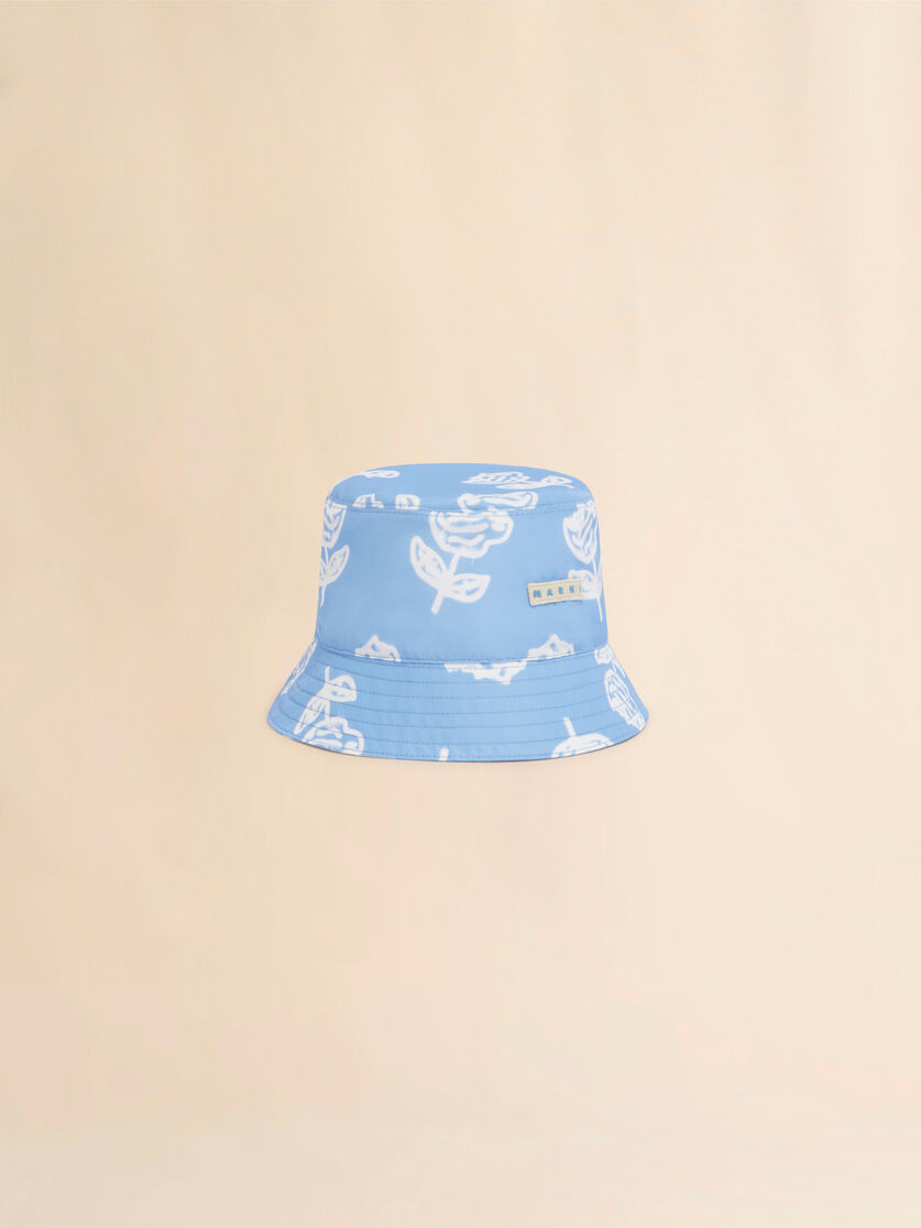 WOMEN - Bob en taffetas bleu clair avec imprimé Sprayed Roses - Marni