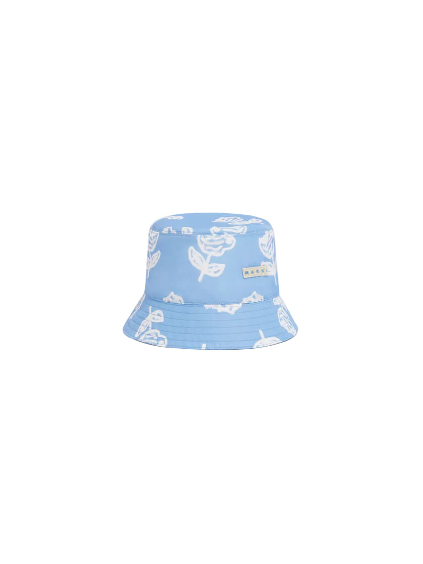 WOMEN - Bob en taffetas bleu clair avec imprimé Sprayed Roses - Marni