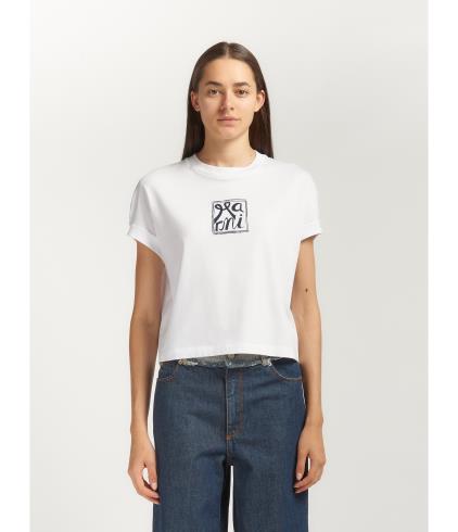 WOMEN - T-SHIRT WHITE LOGO FRAME - Marni