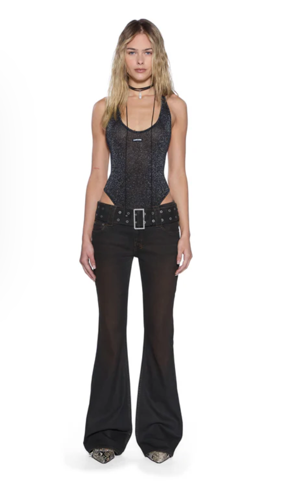 WOMEN - Lara bodysuit silver/Black - Ksubi