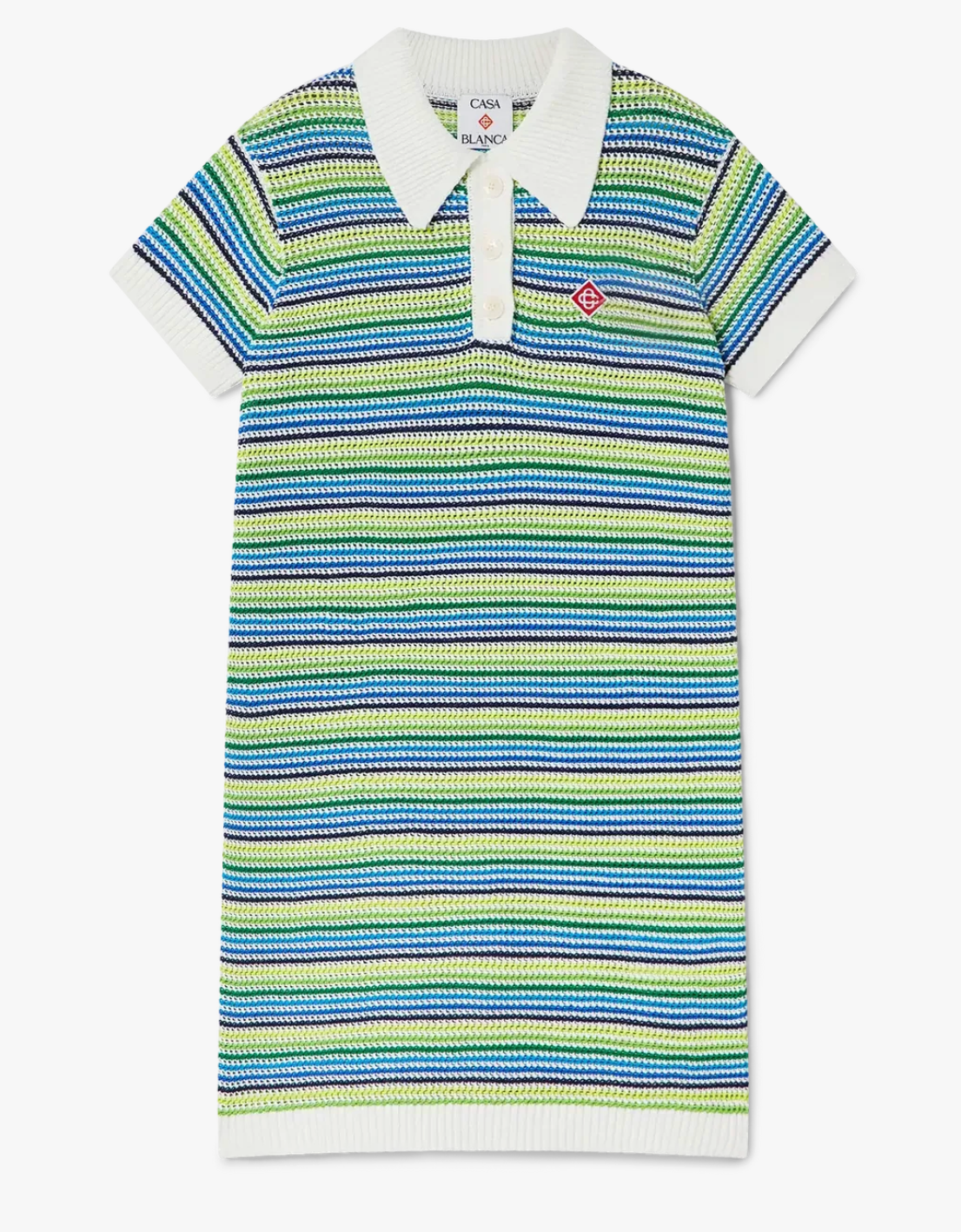 KIDS - ROBE MANCHE COURTES A RAYURES GREEN - Casa Blanca