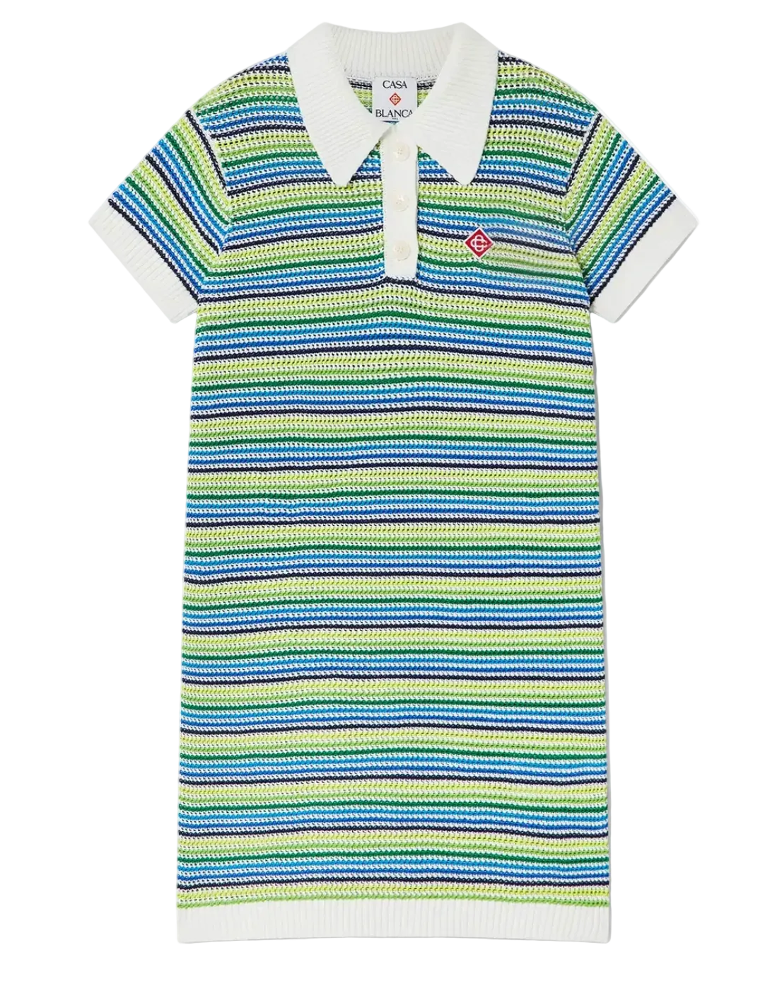 KIDS - ROBE MANCHE COURTES A RAYURES GREEN - Casa Blanca