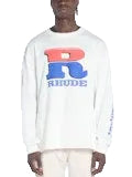 MEN - LONGSLEEVE SPLIT PETROL LOGO RED BLUE - Rhude