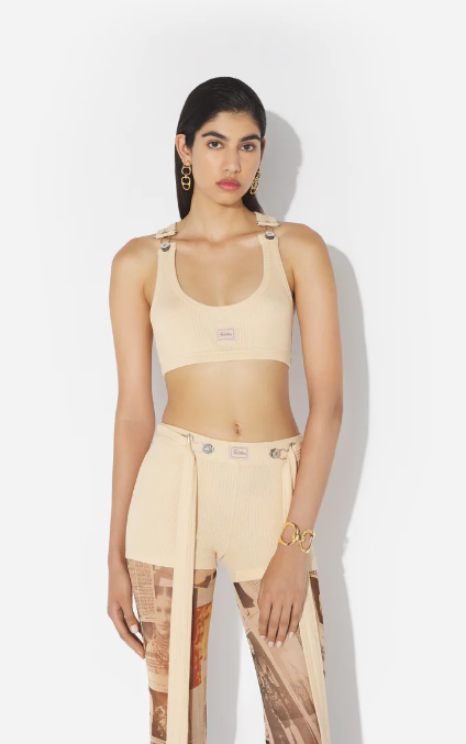 WOMEN - THE BEIGE GAULTIER PATCH SHORTS - JPG