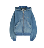 WOMEN - ZIP BOMBER SKY BLUE DENIM - The Attico