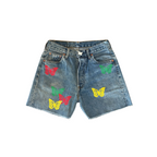 WOMEN - BUTTERFLY DENIM MINI SHORT MULTI COLORS - About Dreams