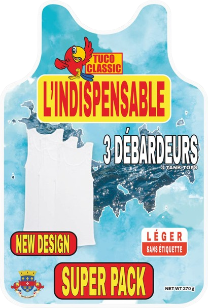 SUPER PACK 3 DEBARDEURS TANK TOP WHITE - Tuco Classic