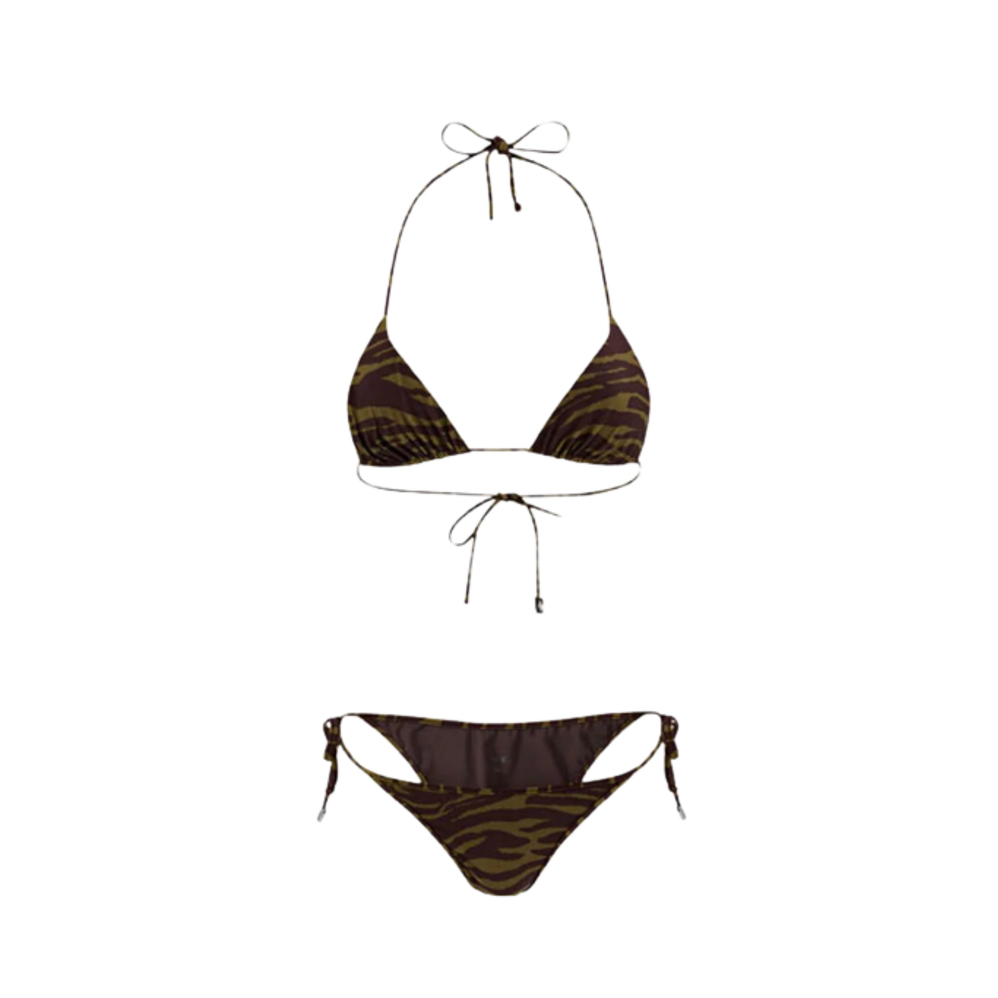 WOMEN - BIKINI DARK GREEN BROWN - The Attico