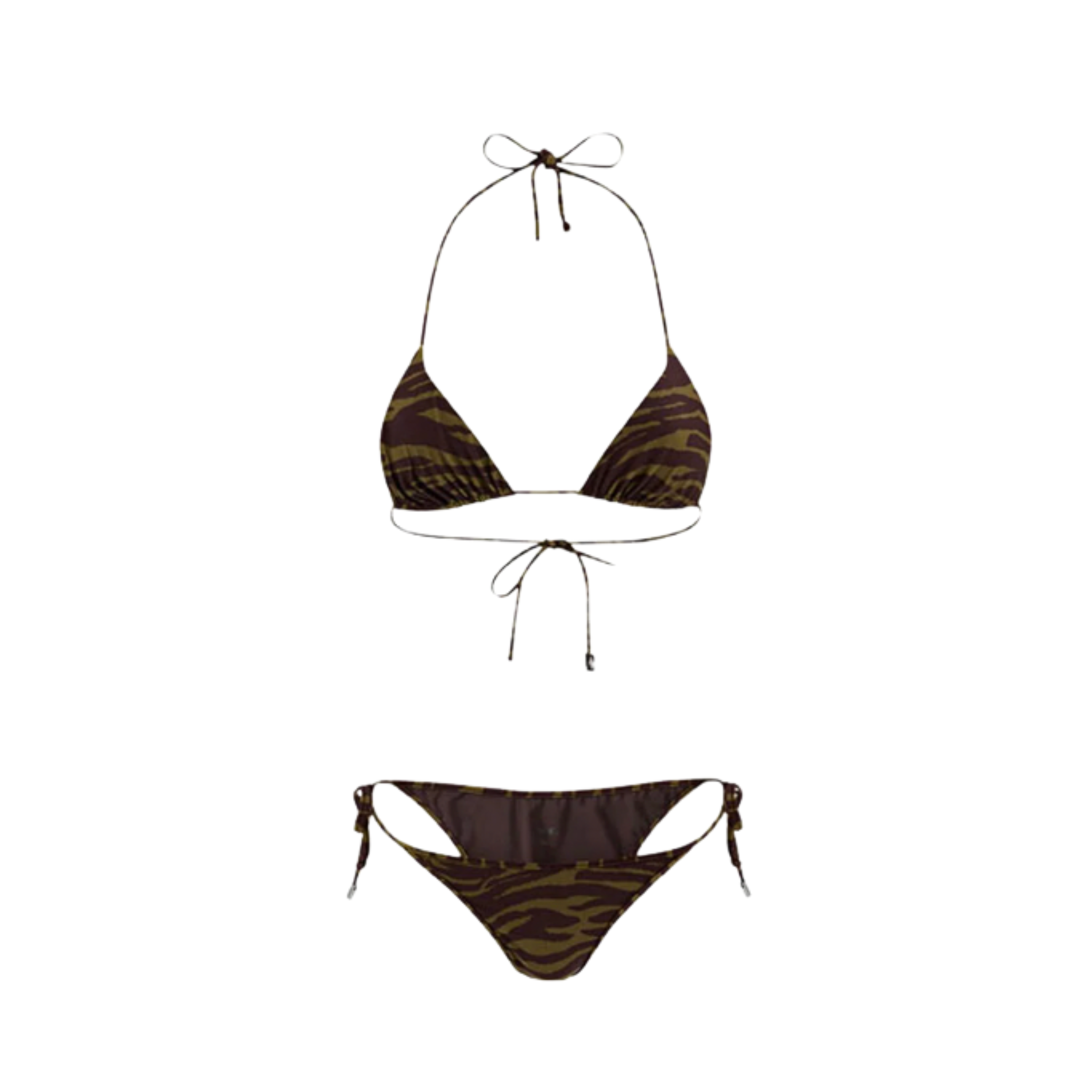 WOMEN - BIKINI DARK GREEN BROWN - The Attico