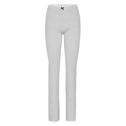 WOMEN - Fine Rib Flared Pants Grey - Rotate