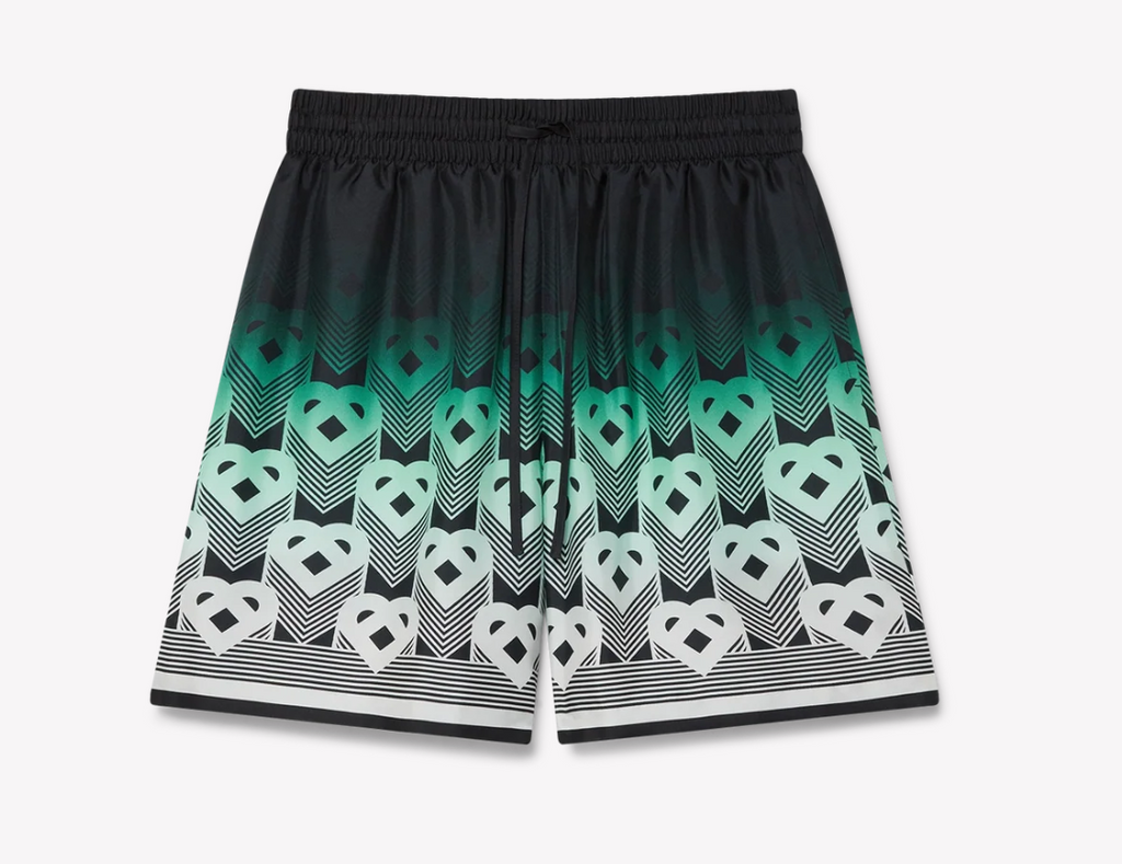 MEN - SHORT GRADIENT MONOGRAM SILK Black/Green - Casa Blanca