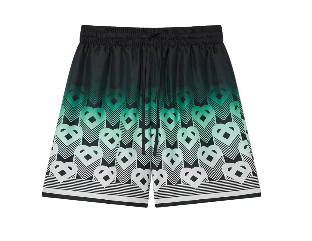 MEN - SHORT GRADIENT MONOGRAM SILK Black/Green - Casa Blanca