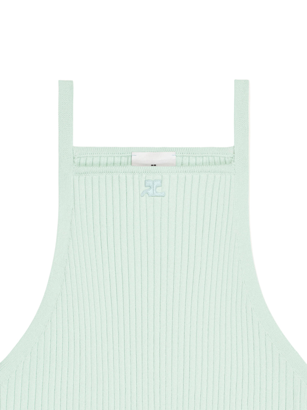WOMEN - SIGNATURE POINTY RIB KNIT TOP LIGHT MINT - Courrèges