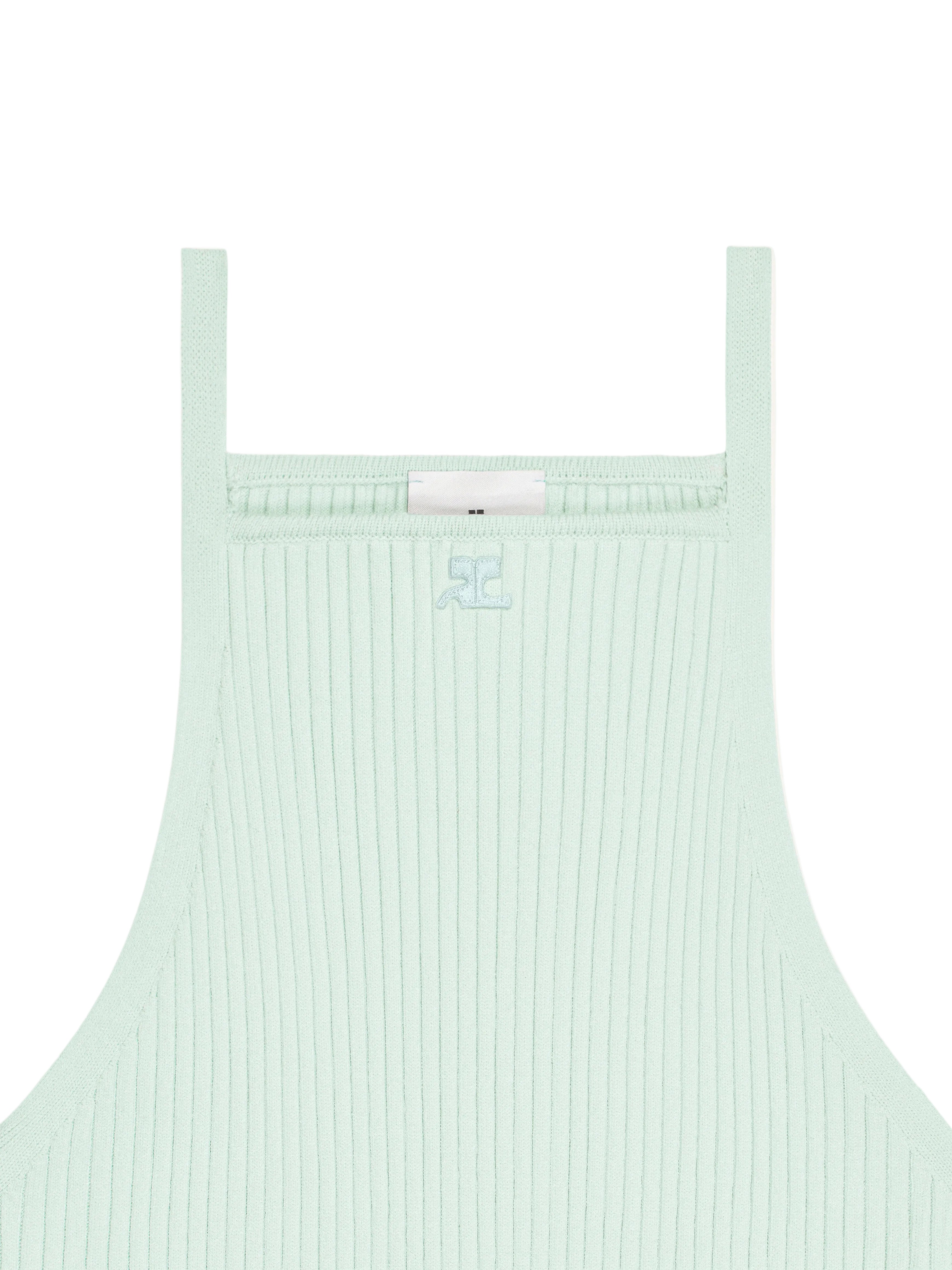 WOMEN - SIGNATURE POINTY RIB KNIT TOP LIGHT MINT - Courrèges