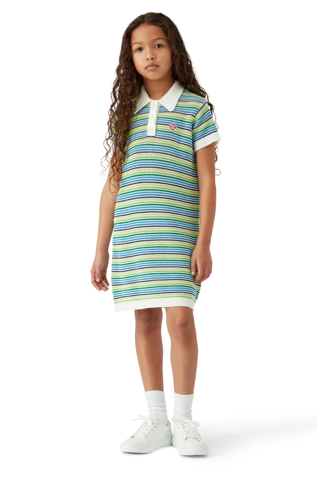 KIDS - ROBE MANCHE COURTES A RAYURES GREEN - Casa Blanca