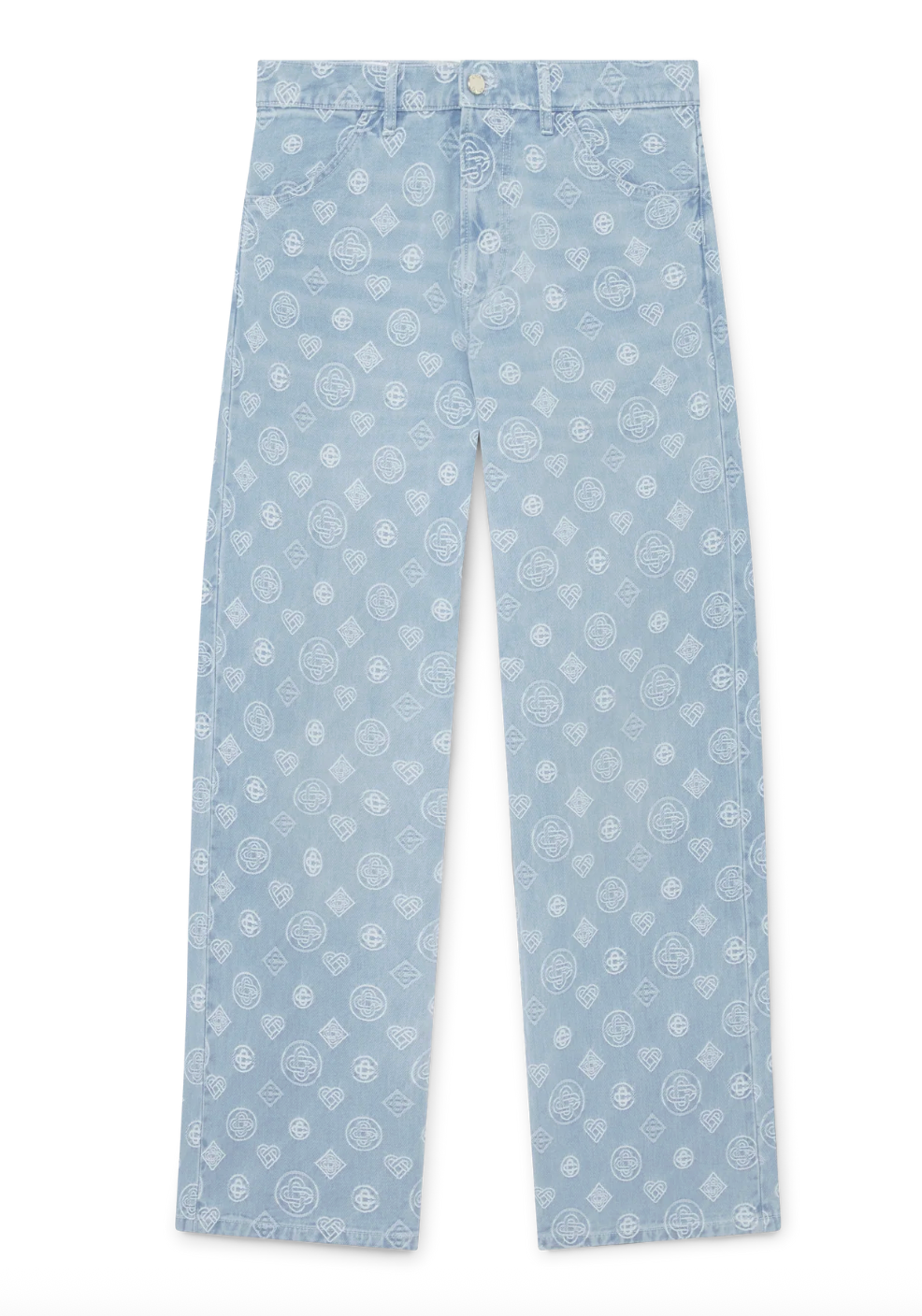 MEN - Denim Monogram Relaxed Fit Jeans Blue - Casa Blanca