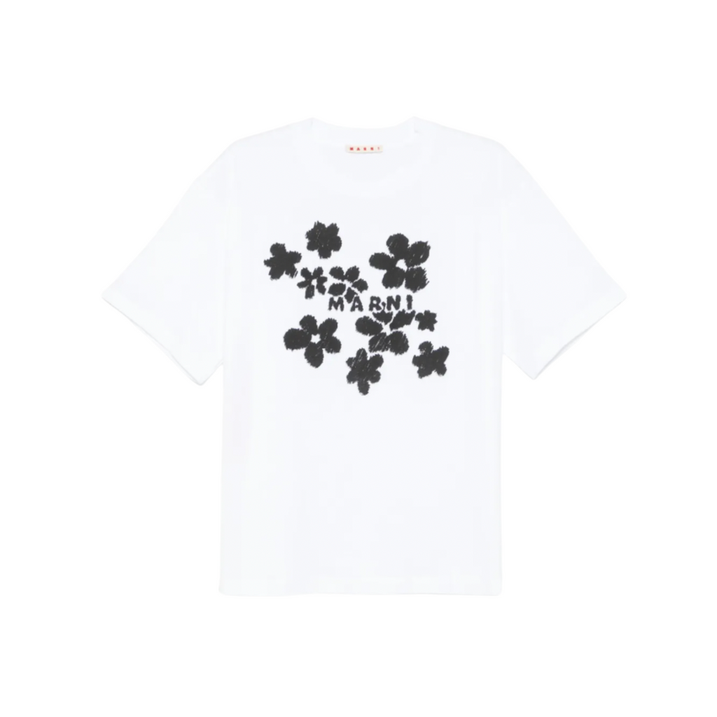 WOMEN - T-SHIRT FLOWER LILY White/Black - Marni