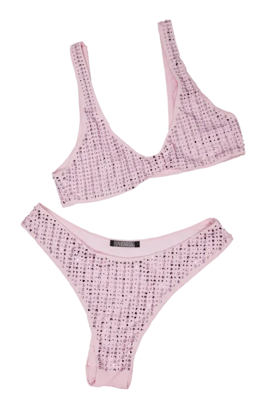 WOMEN - BRASSIERE AND BRAZILIAN SET PINK - Venuja