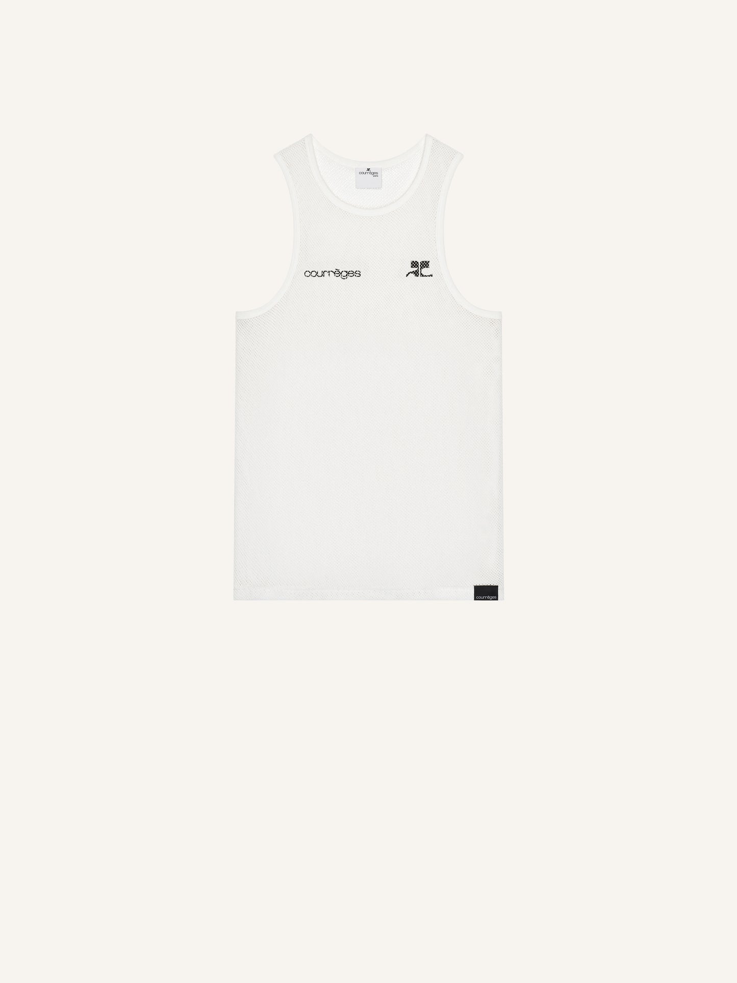 MEN - TANK TOP PRINTED MESH WHITE - Courrèges