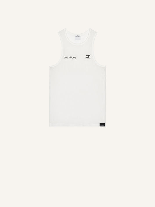 MEN - TANK TOP PRINTED MESH WHITE - Courrèges