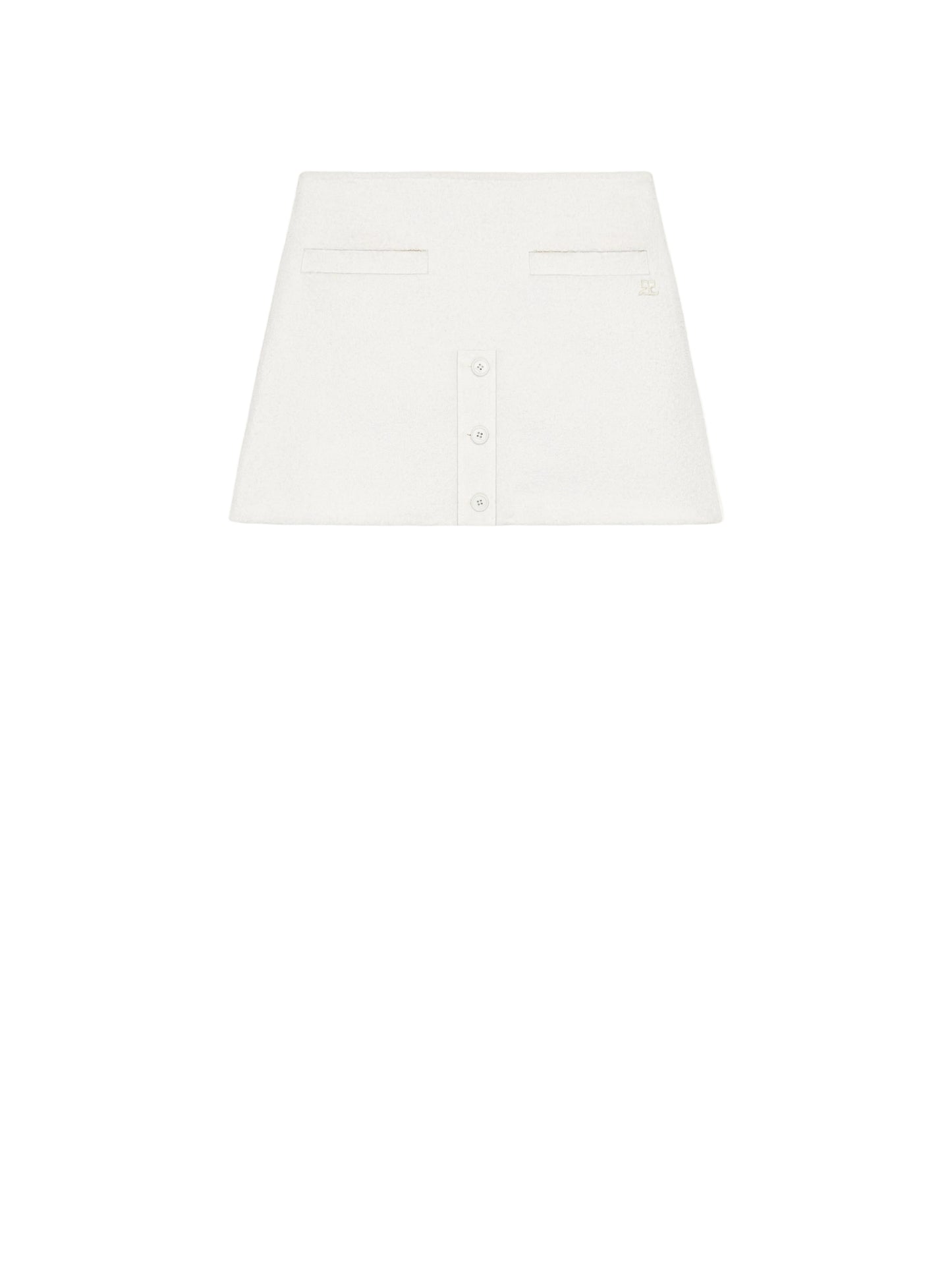 WOMEN - BUTTONED TWEED MINI SKIRT WHITE - Courrèges
