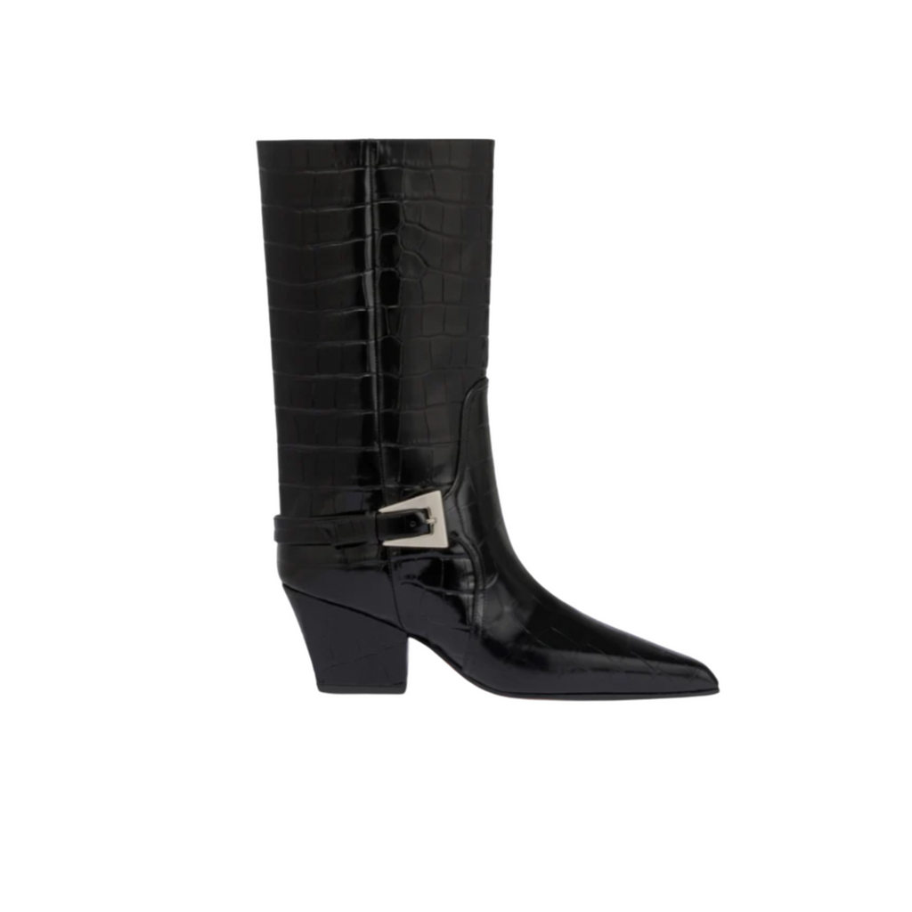 BOOT - Jane Buckle Midcalf Black - Paris Texas