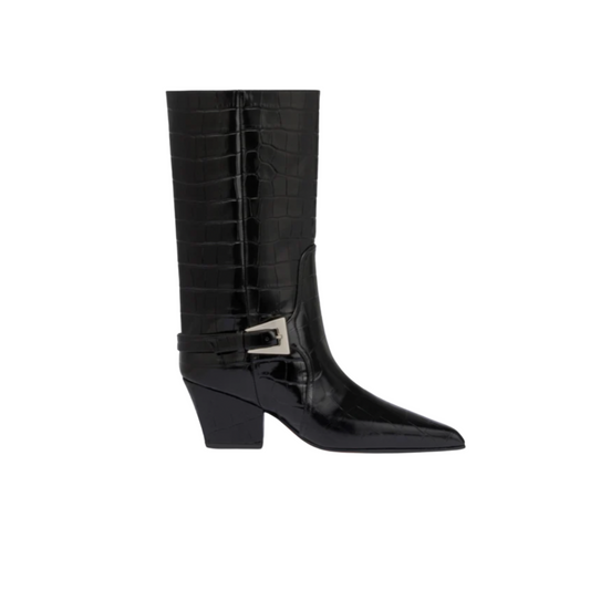 BOOT - Jane Buckle Midcalf Black - Paris Texas